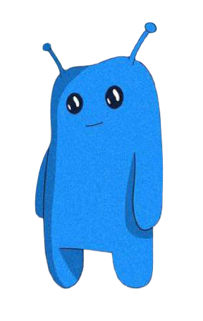 BWOB — a shapeshifting blue original art character with two antennae